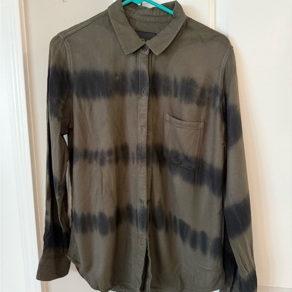 Rails Olive and Black Tie-Dye Blouse - Picture 1 of 2